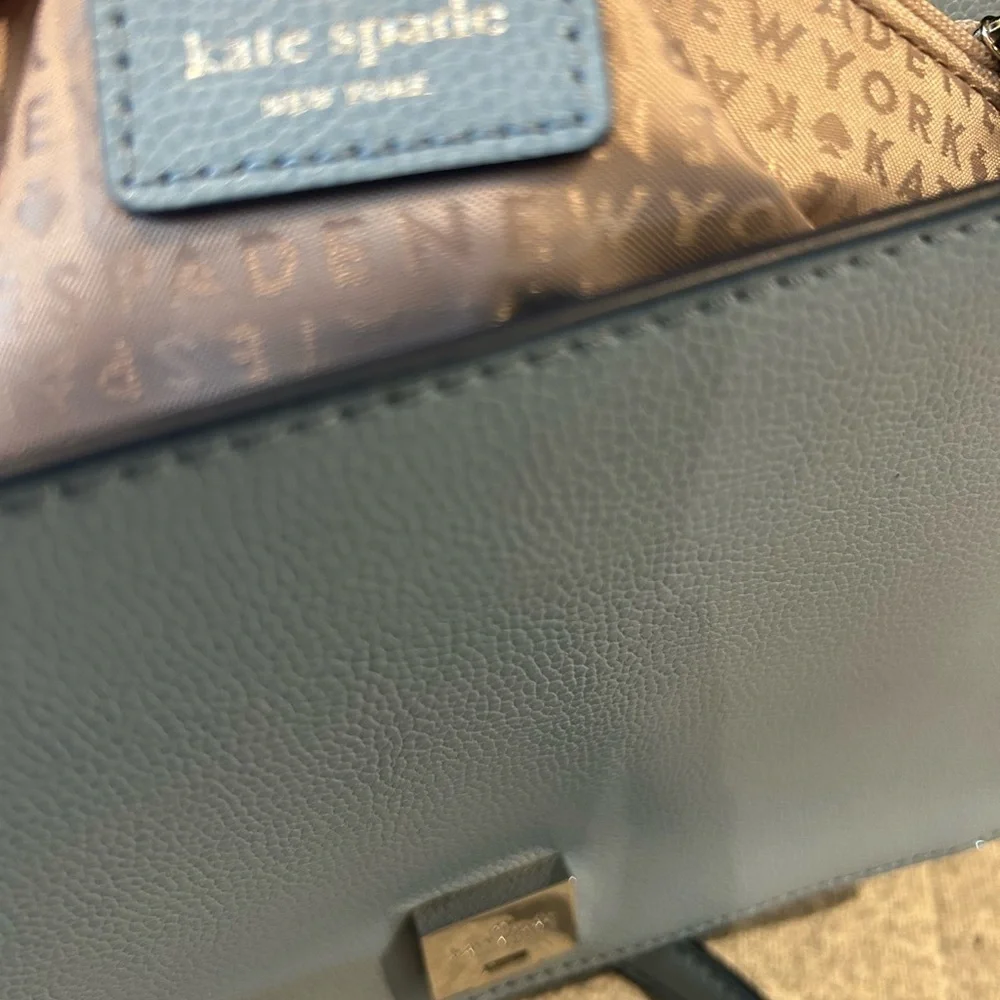 Kate Spade Blue Leather Crossbody Bag with Chain Strap